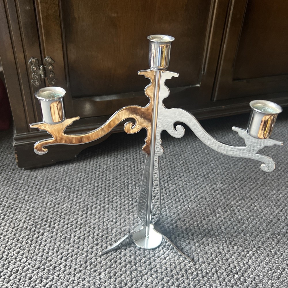 Luxury Chromium Three Arm Candle Holder