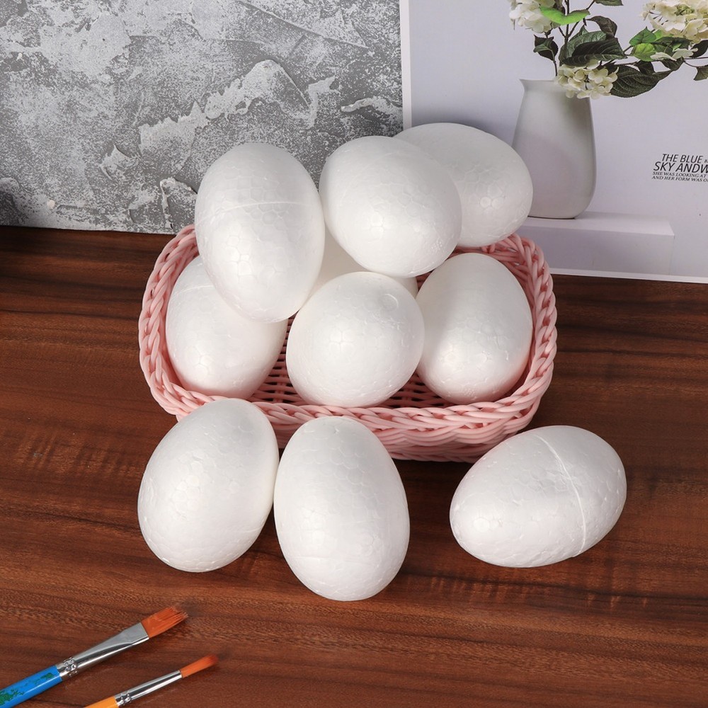 50pcs 6cm Polystyrene Eggs for Easter DIY Craft Projects and Decor