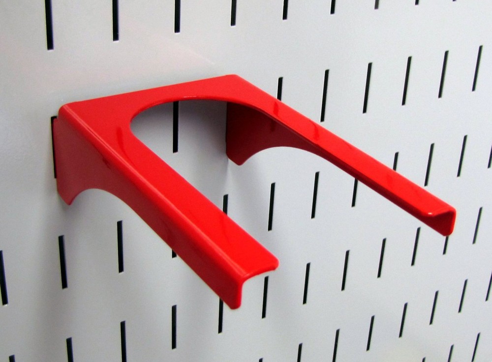 2" Handle Pegboard Bracket Slotted Metal Tool Holder for Red Pegboard Boards