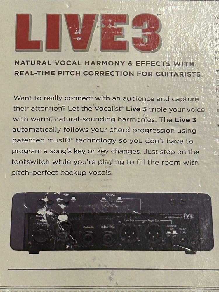 Digitech Vocalist Live 3 Vocal Multi Effects Processor Pedal