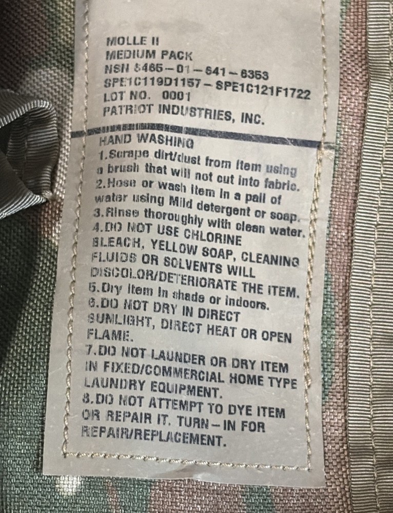 USGI Medium Rucksack Molle II OCP Ruck Backpack Complete Assembly