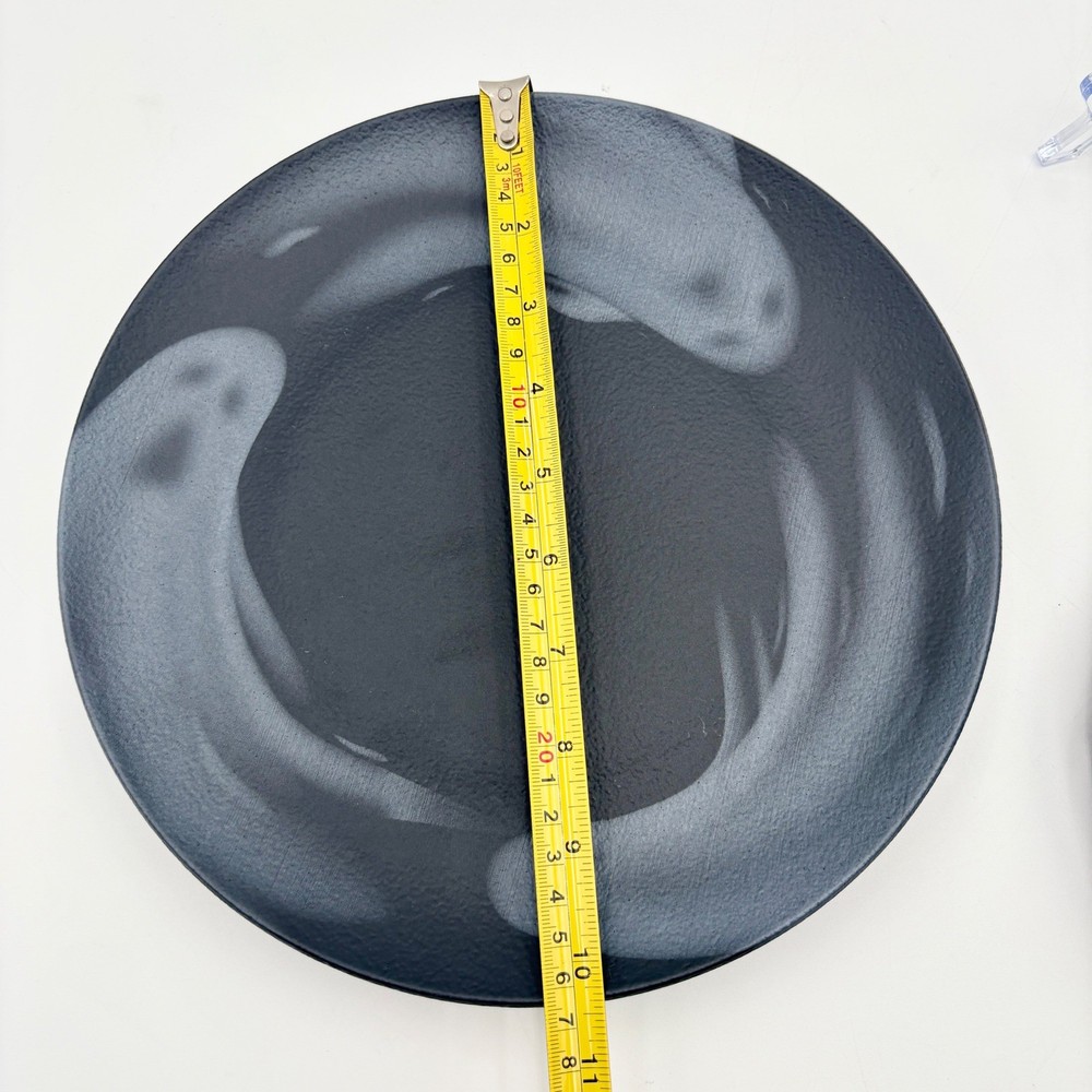Halloween Black Ghost Dinnerware 7pc Set, Dinner, Salad Plate, Bowl, Platter