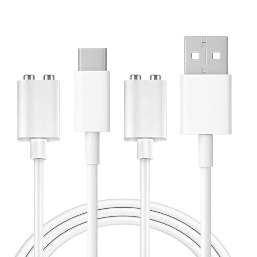 2PCS 5MM Magnetic Charging Cables, Rose Charger Replacement, USB-A & USB-C,