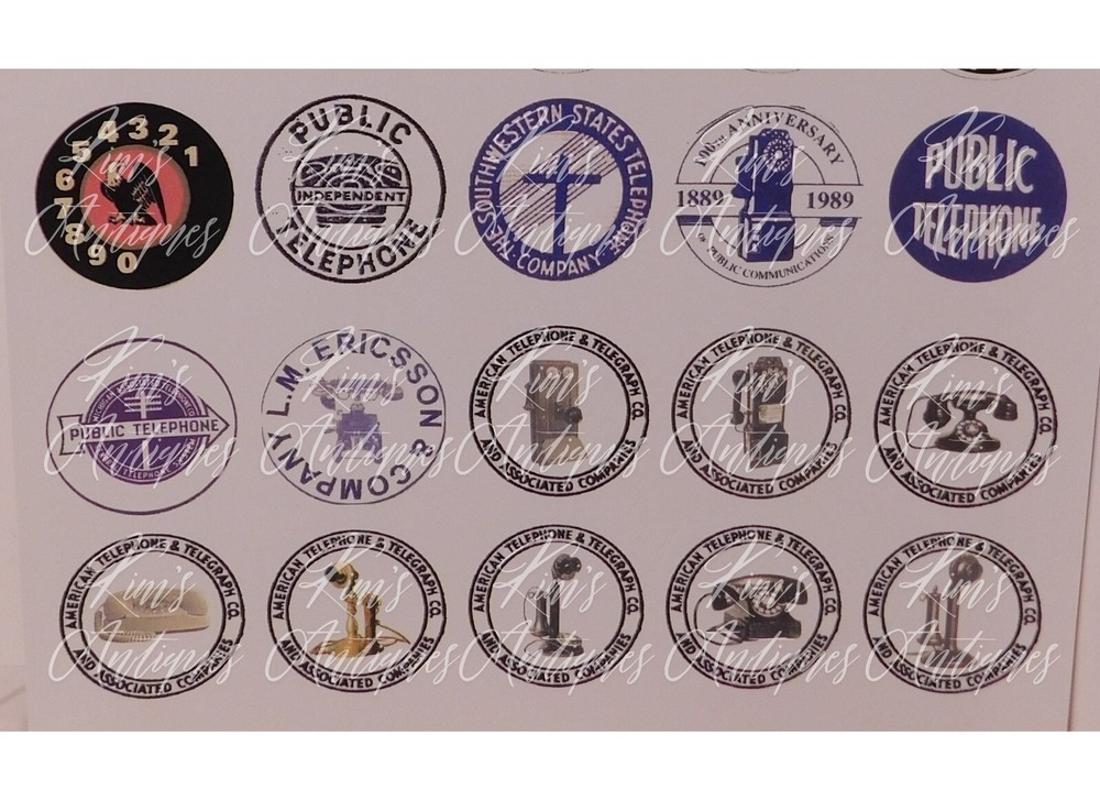 7 Sheets w/Various DIAL CARD INSERTS for W/E, A/E, Kellogg & AT&T Rotary Phones