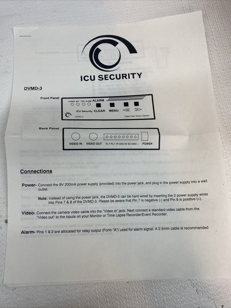 ICU Security Digital Video Motion Detector System