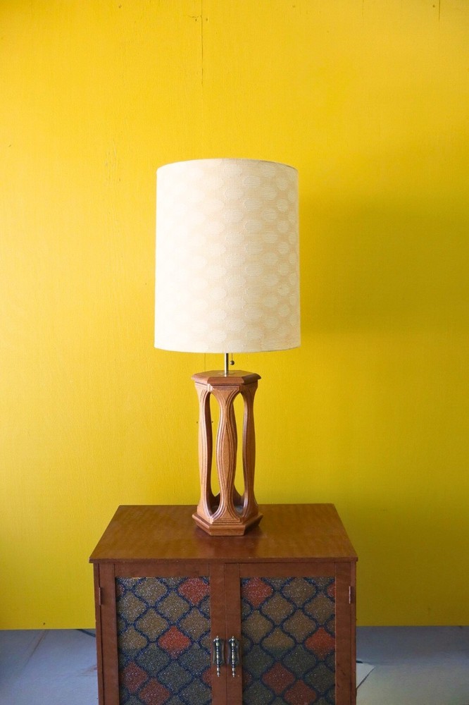 Large Mid Century Modern Table Lamp with Shade