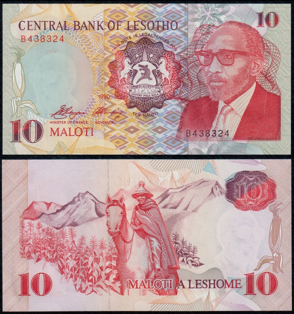 LESOTHO 10 MALOTI (P11) 1990 UNC