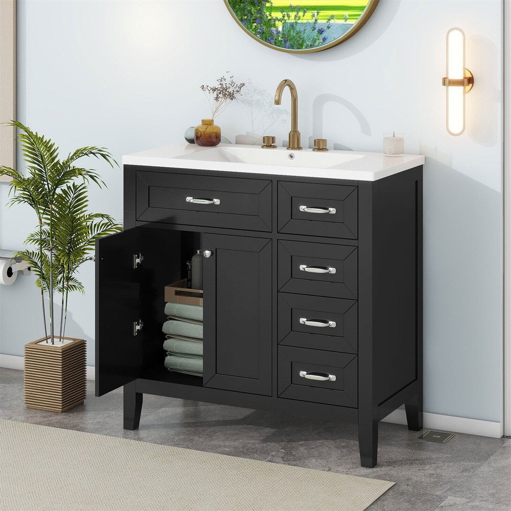 36" Bathroom Vanity with Sink Combo Bathroom Storage Cabinet with Drawers