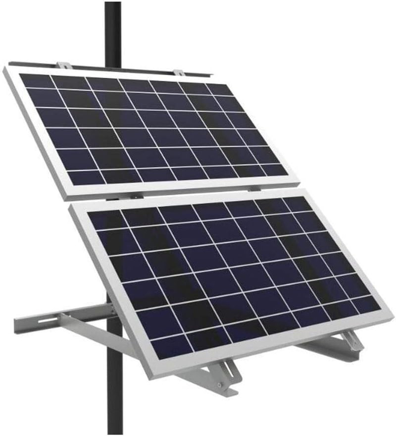 AIMS Power Adjustable Solar Panel Pole Mount Bracket - Fits 2 Panels up to 170 W