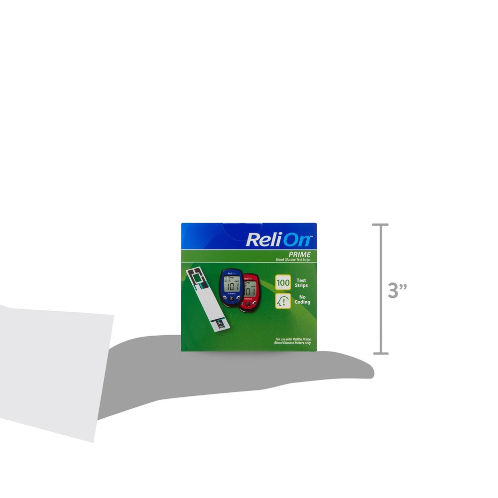 ReliOn Prime Blood Glucose Test Strips 100 Ct