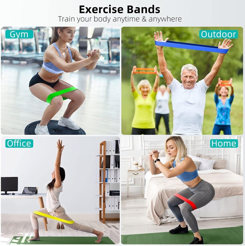 Versatile 5-Pack Resistance Bands for Stretching, Booty & Total Body Workouts