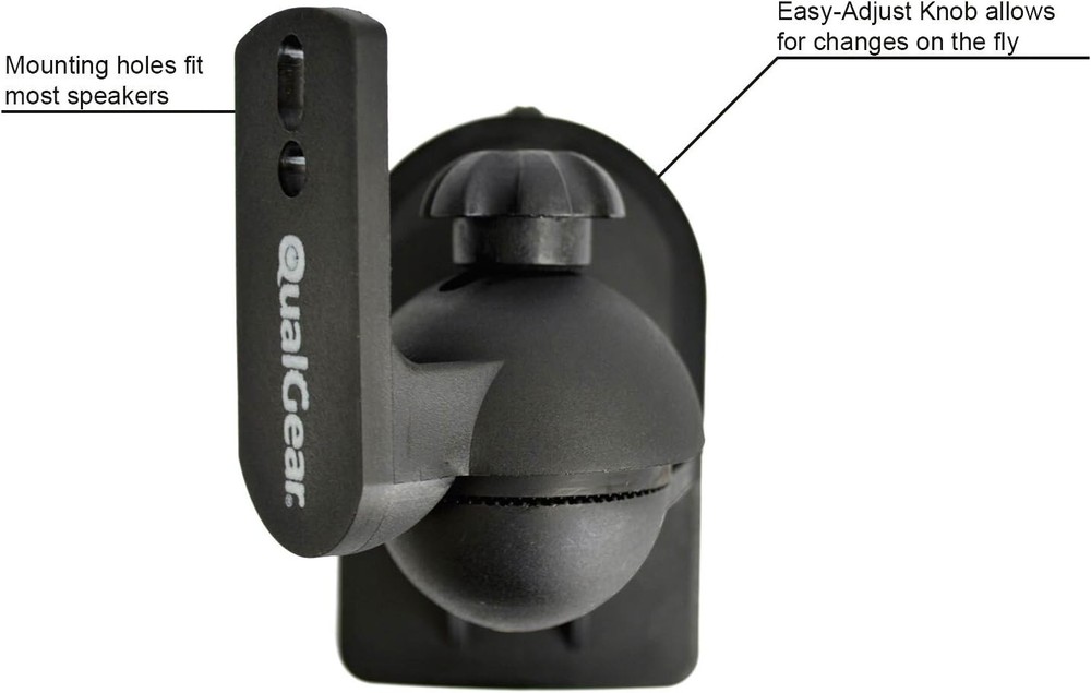 Universal Speaker Wall Mount, Black (up to 7.7 lbs) 2 pack