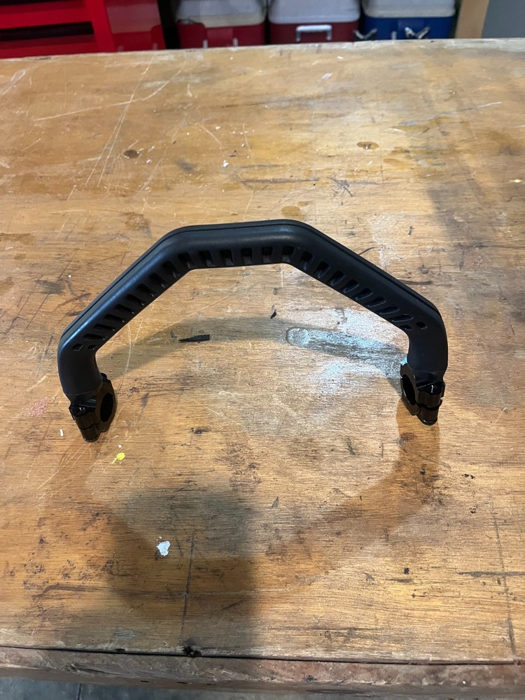 Mountain snowmobile side hill handle bar strap