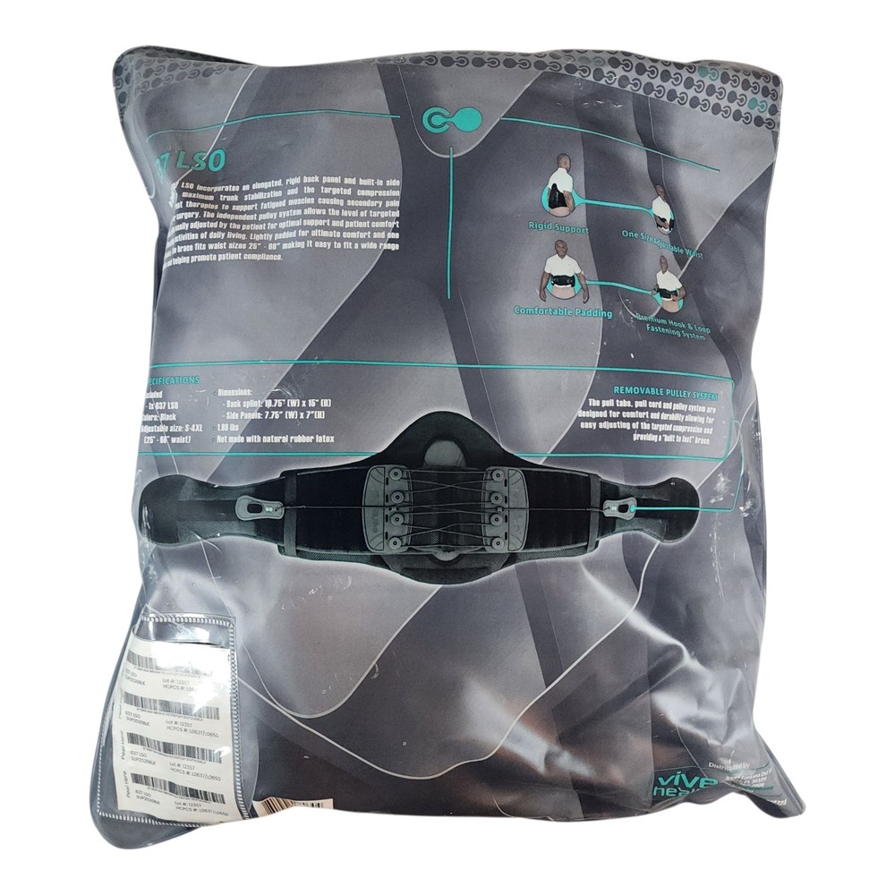 Coretech 637 Adjustable Back Support Brace Lower Lumbar Pain