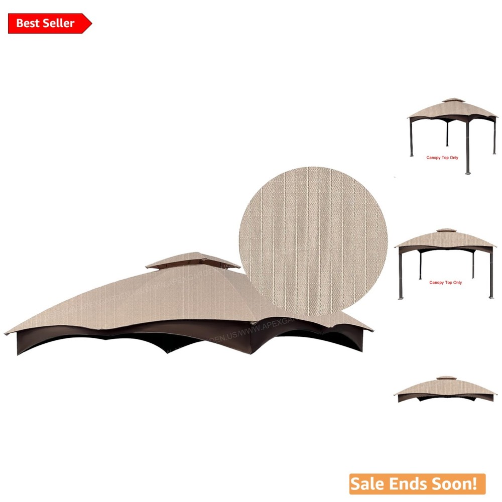 Replacement Canopy Top with Fire-Retardant Beige Fabric for Lowe's Gazebo