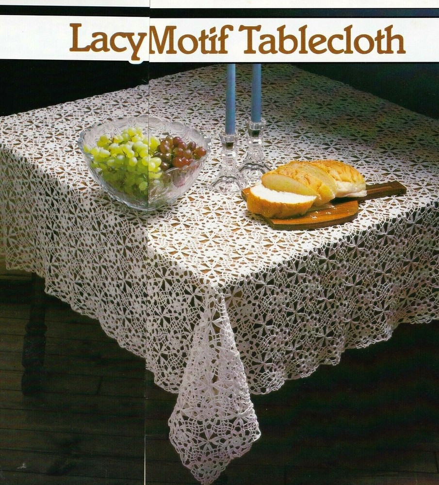 ELEGANT Threadwork Lacy Motif Tablecloth/Doily/Crochet Pattern INSTRUCTIONS ONLY
