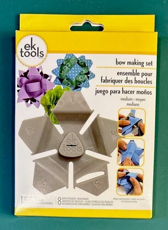 ek tools Bow Making Set  Medium  9 pieces - 1 Bow Template & 8 Bow Stickers