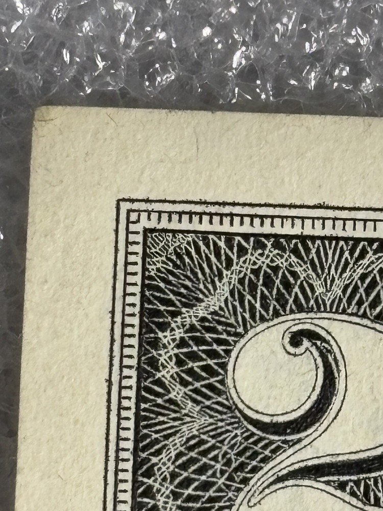 1995 Us $2 Dollar Error Note Ink Bleeds , Miscut Excellent Condition ￼