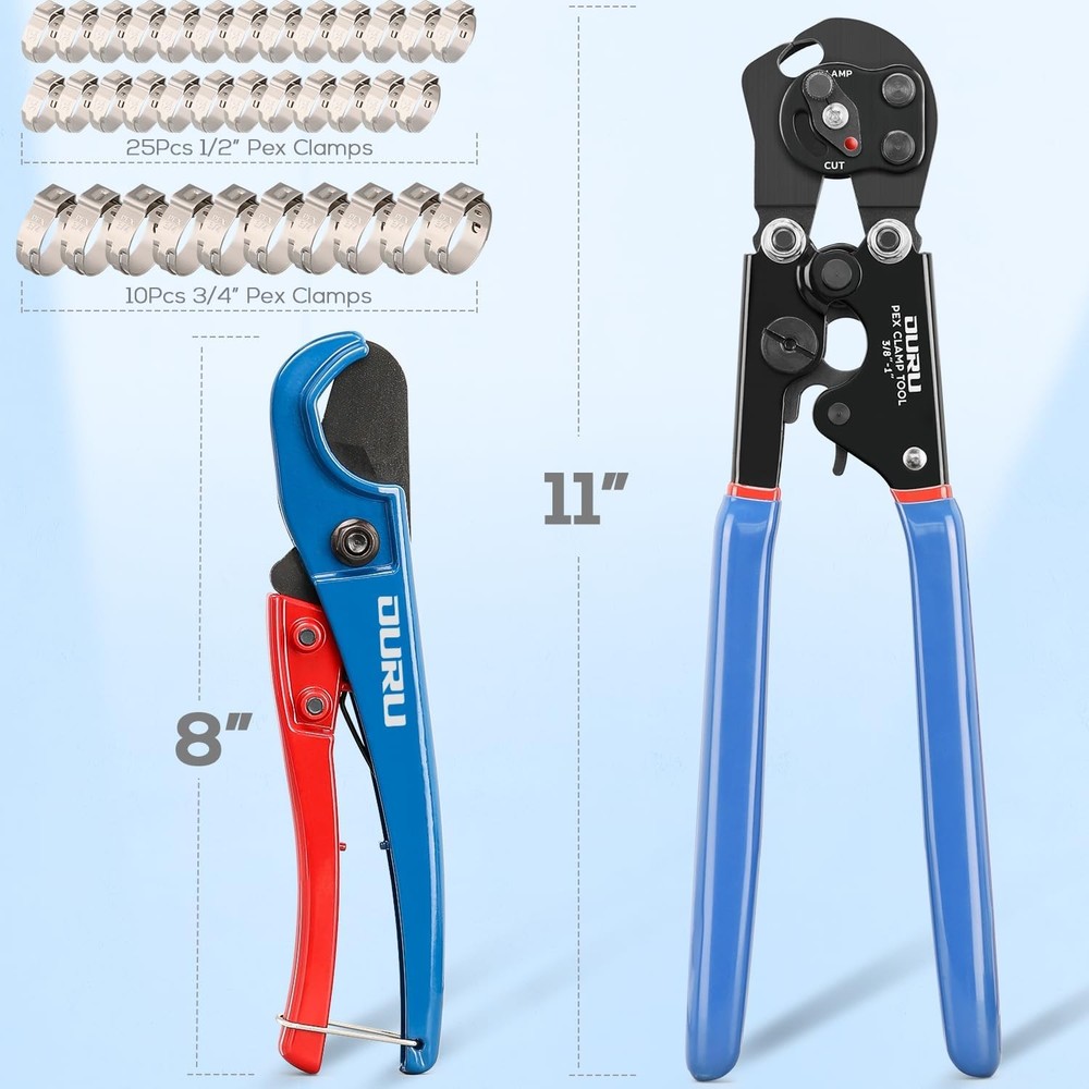 2 IN 1 Ratchet Pex Crimping Tool Cinch and Remove Combo Function Pex Pipe Crimp