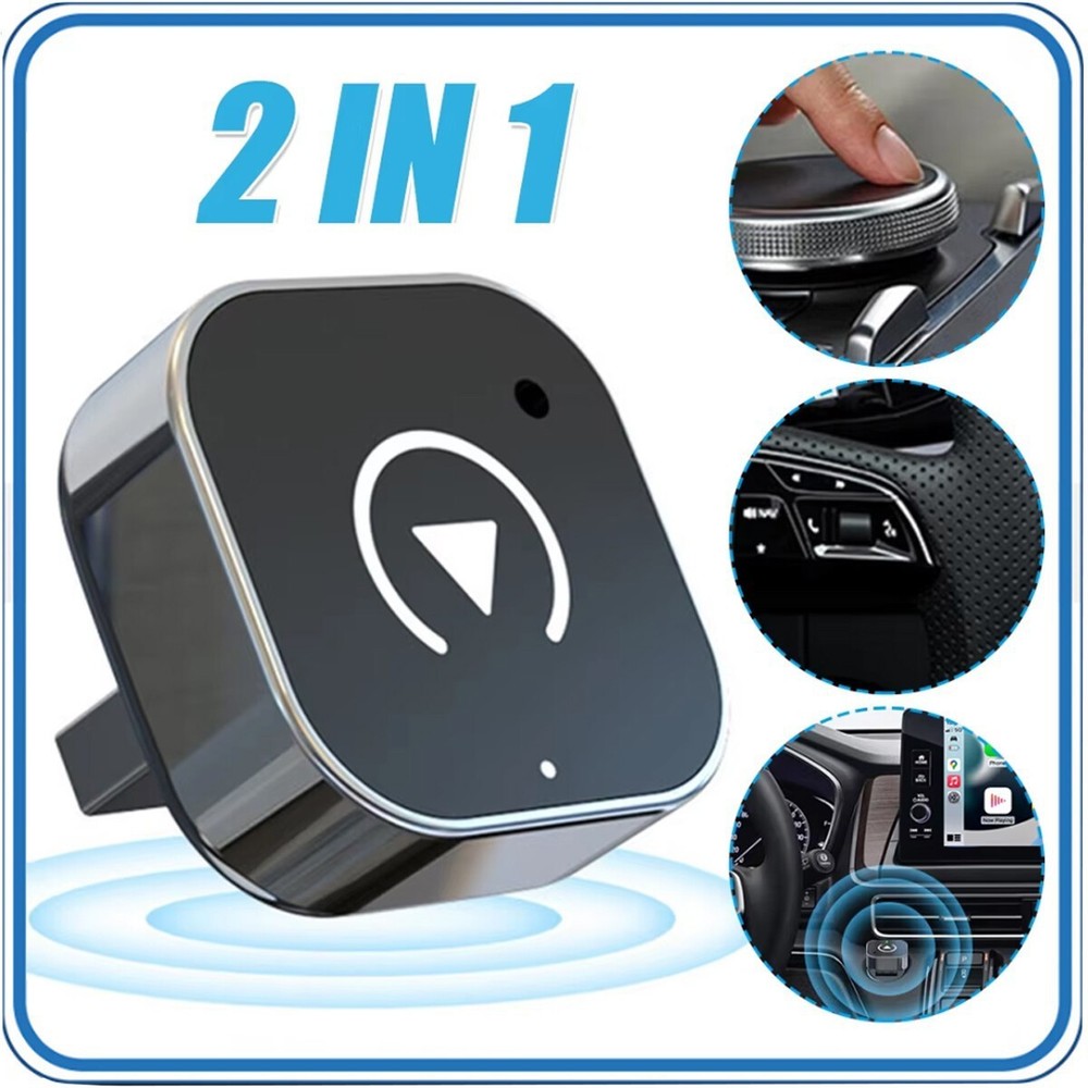 2-in-1 Wired to Wireless CarPlay Adapter /Android Auto Adapter Plug & Play