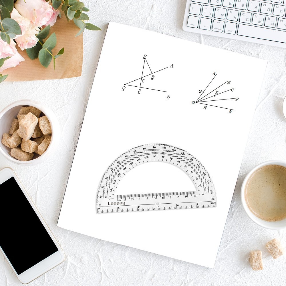 48 Pack Plastic Protractors Student Math Clear Protractor Set 180 Degrees for...