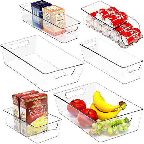 SimpleHouseware Refrigerator Storage Organizer, Set of 6 / Assorted, Clear