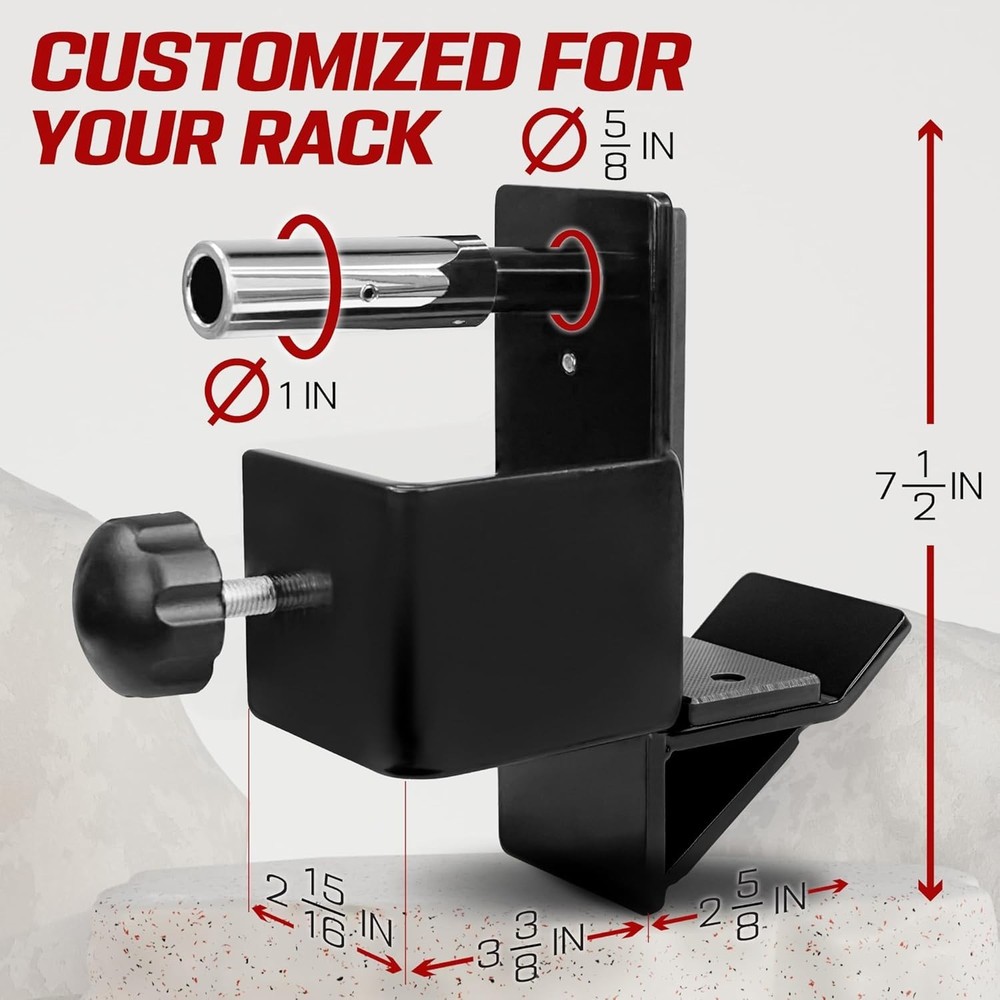 Noise-Reducing J-Hooks for Power Racks - 3x3 Compatibility-