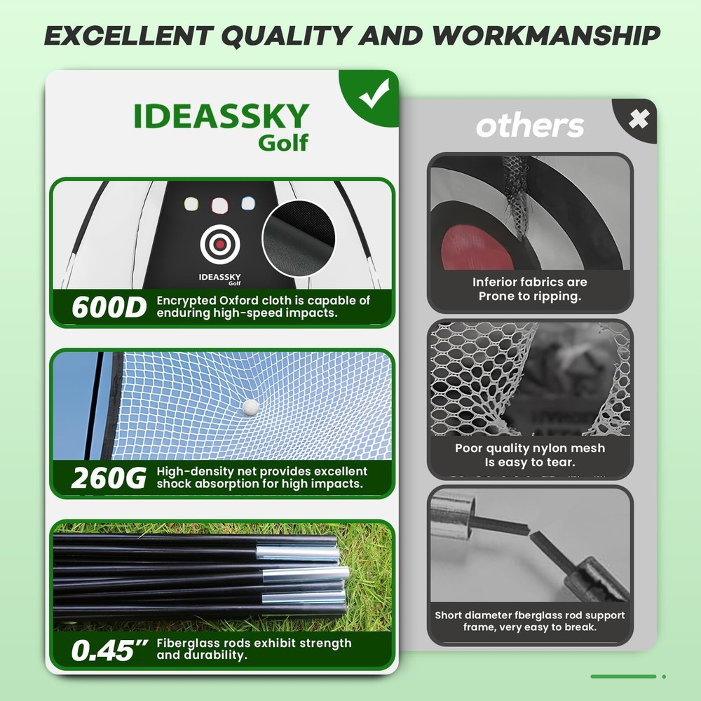 New Golf Net with Practice Mat Golf Hitting Aid Nets 10x7FT for Backyard Driving