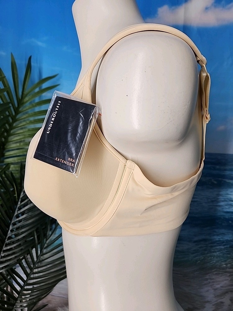 UNDEROUTFIT Ultimate Coverage Bra Underwire Adjustable Straps 38B Sand