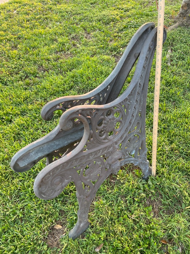 Vintage Solid Brass Bench Ends One Pair