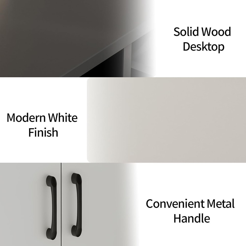 42.5" Sideboard Buffet Cabinet with Storage, Modern Console w Adjustable Shelves
