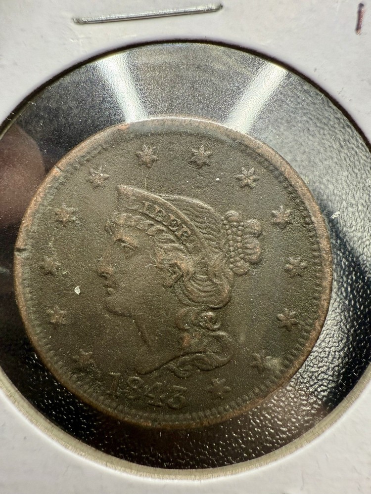 1845 Braided Hair Large Cent – Sharp Circulated Example