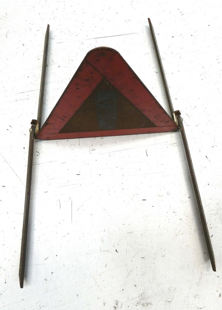 Classic car vintage warning triangle solid