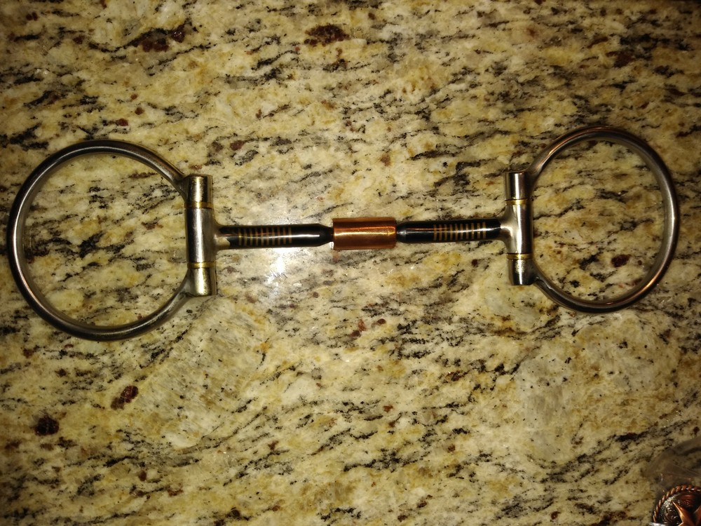 5" Billy Allen Straight Copper Roller Snaffle D-Ring Bit 3" Rings