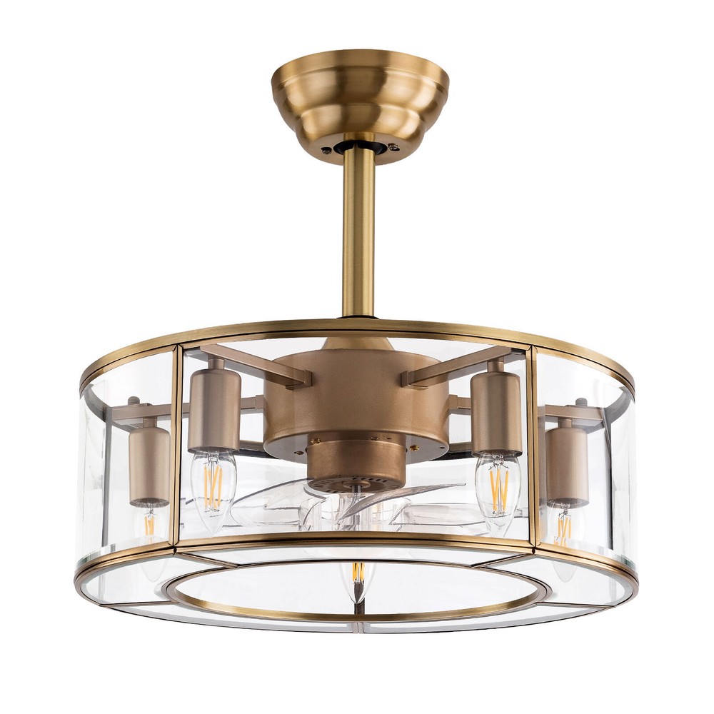 18in Ceiling Fan Light Gold Retro 2 in 1 Light and Fan Memory Function w/ Remote