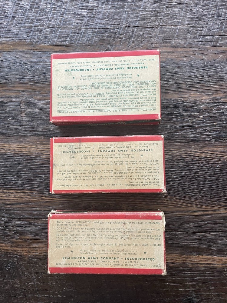 Three Vintage Empty Remington Kleenbore Ammo Boxes