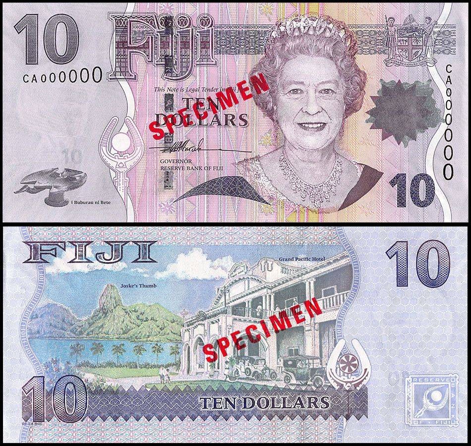 Fiji 10 Dollars, 2007 ND, P-111s1, UNC, Specimen