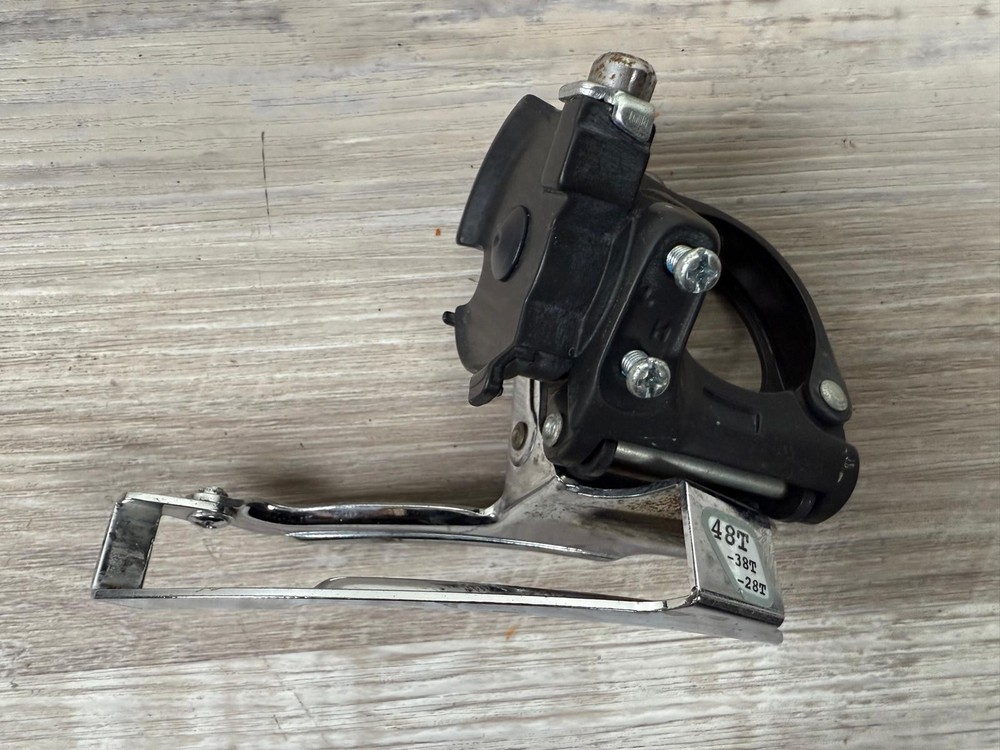 SR Suntour Triple Front Derailleur Silver 35mm Clamp 48/38/28T Bottom Pull