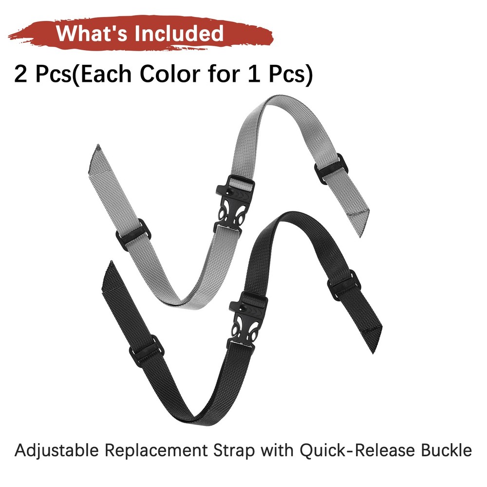 Backpack Chest Strap [2PCS] - Hollow Emergency Whistle Buckle - [Black & Grey]