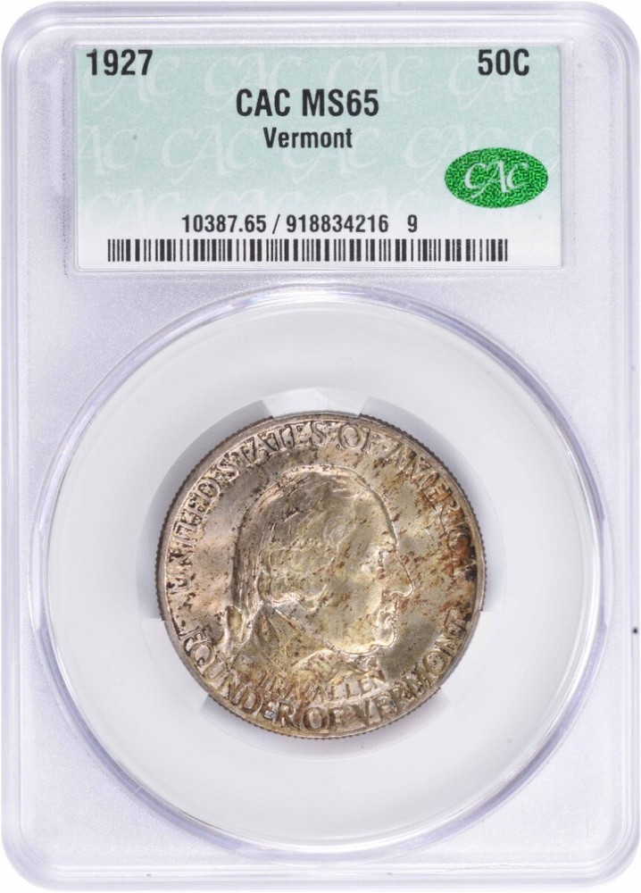 1927 Vermont Commemorative Half MS65 CACG