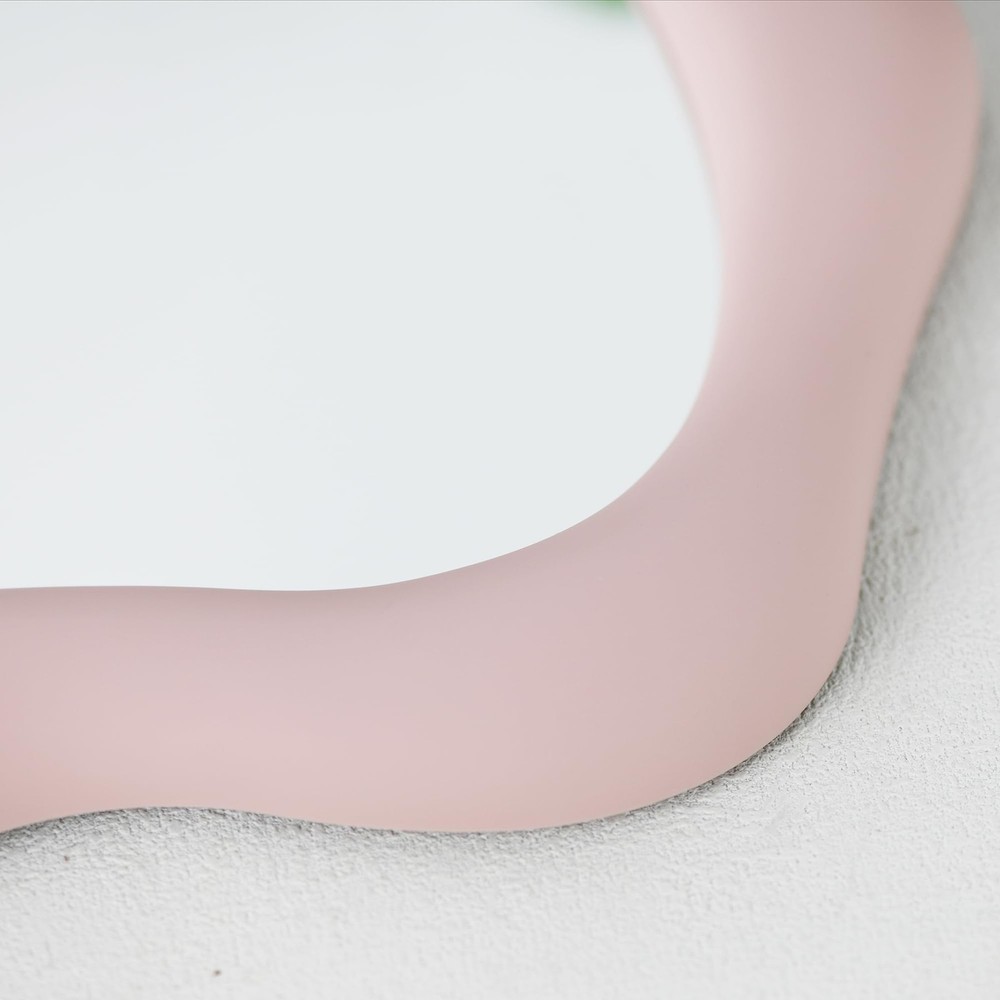 Small Wall Mirror Table Mount Vanity Mirror 10 “L x 8.8 ”W (Pink)