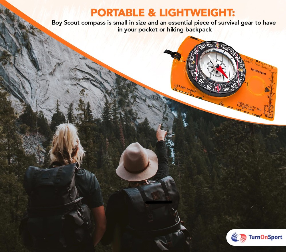 Orienteering Compass Hiking Backpacking Compass | Advanced Scout Compass Camp...
