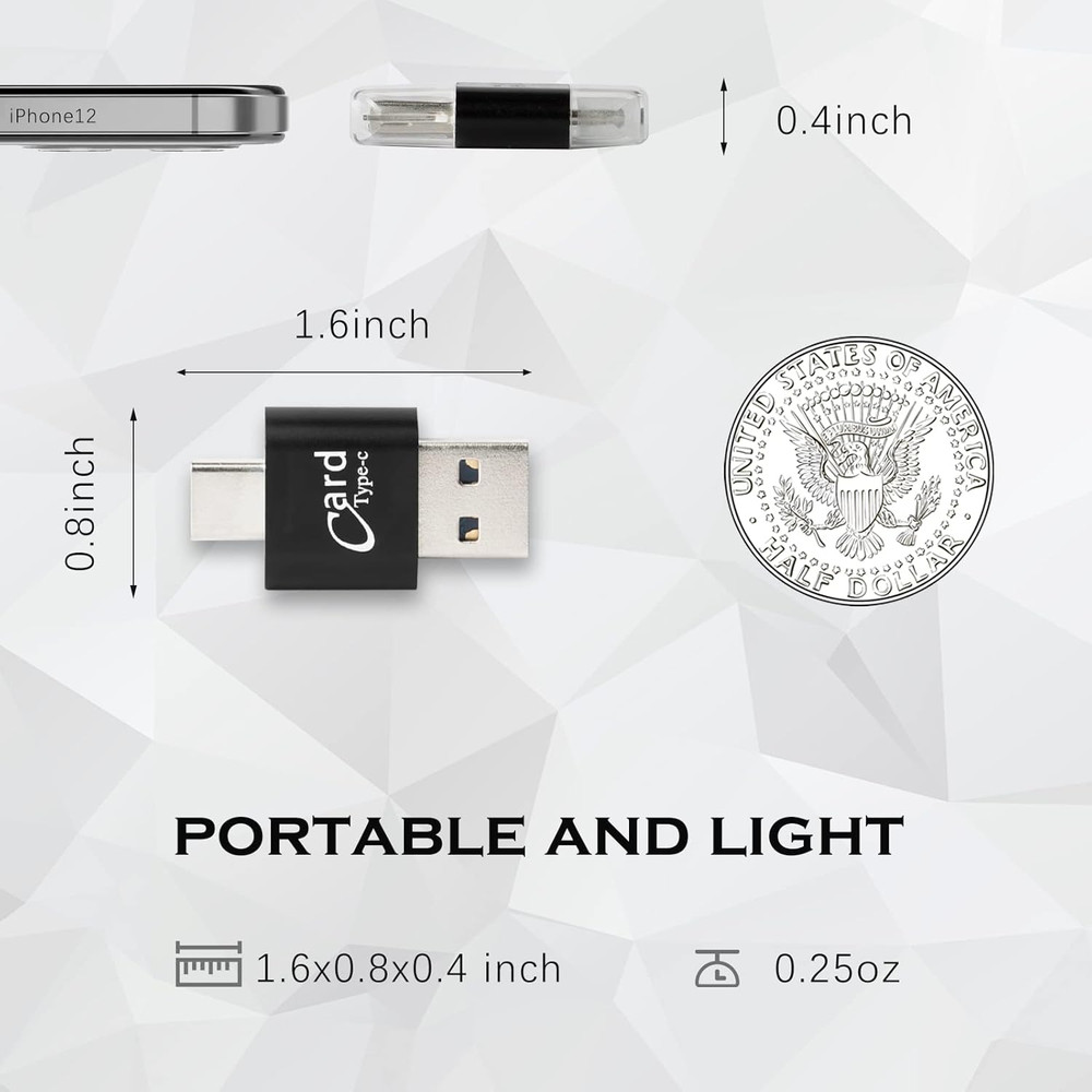 [2 Pack] Micro SD Card Reader for Android Phone,Micro SD Card to USB Adapter