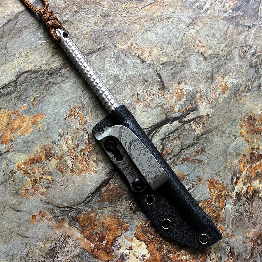 EDC Tactical Tool Solid Titanium Alloy Tea Knife K Sheath Crowbar Multi Tools