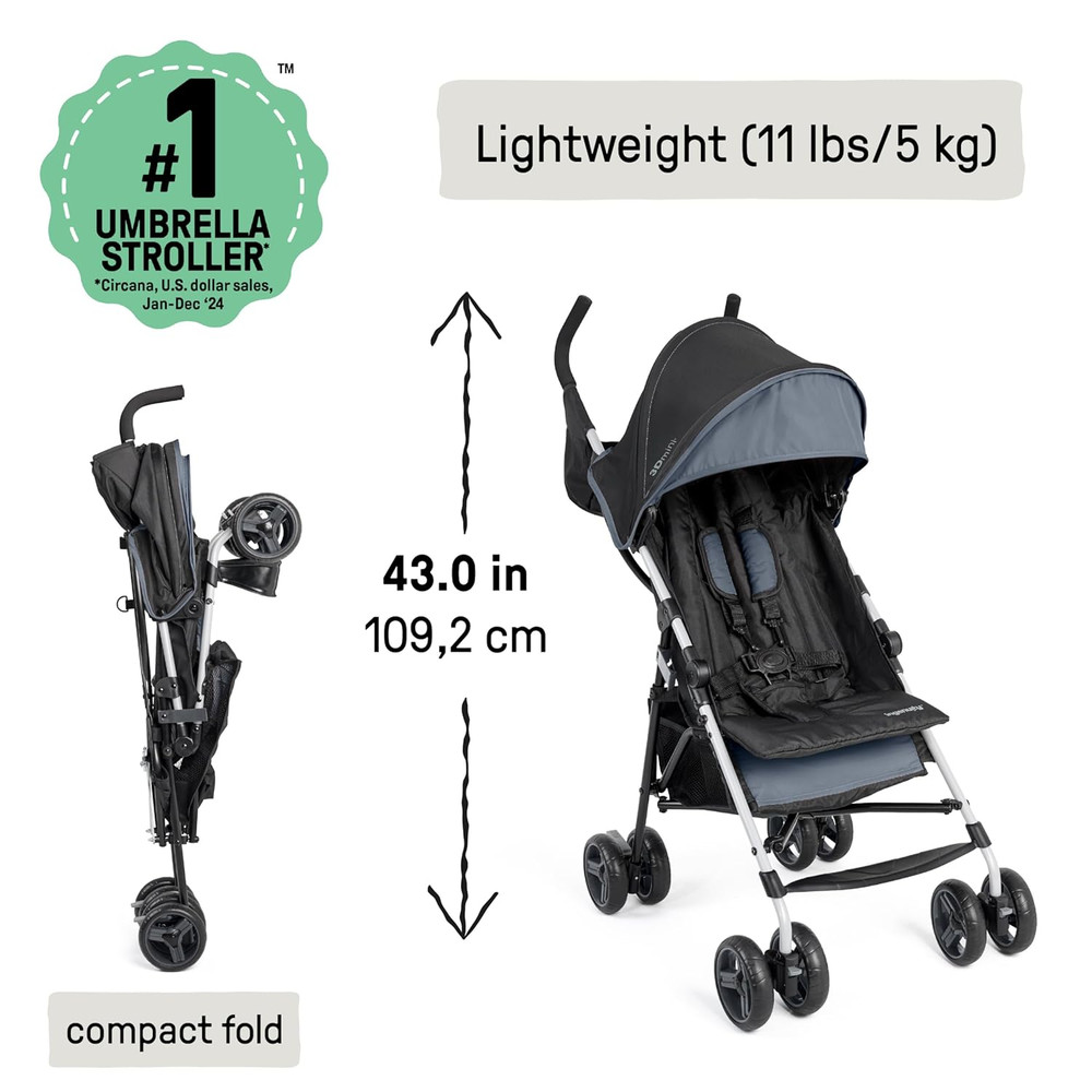 3D Mini Convenience Stroller – Lightweight Stroller with Compact Fold, Multi-Pos
