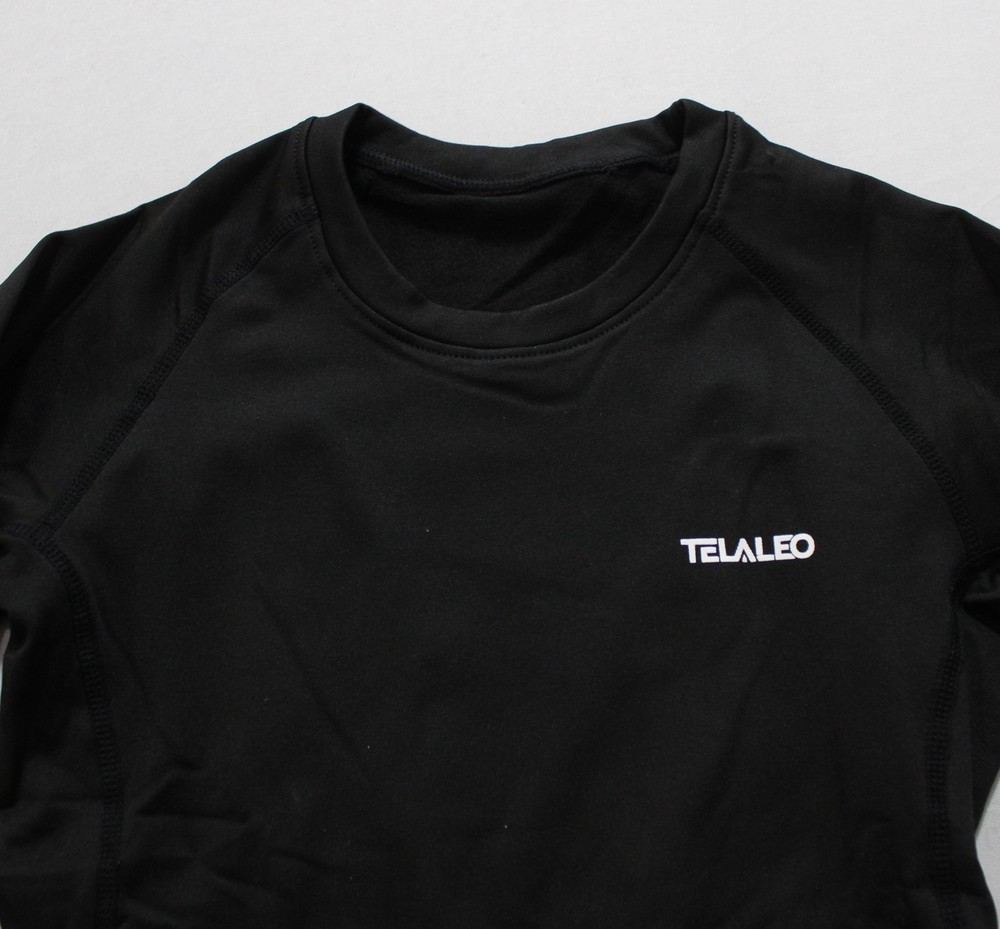 Telaleo Unisex Kids 2pc Compression Base Layer Undershirt EJ3 Black/Blue Size XS