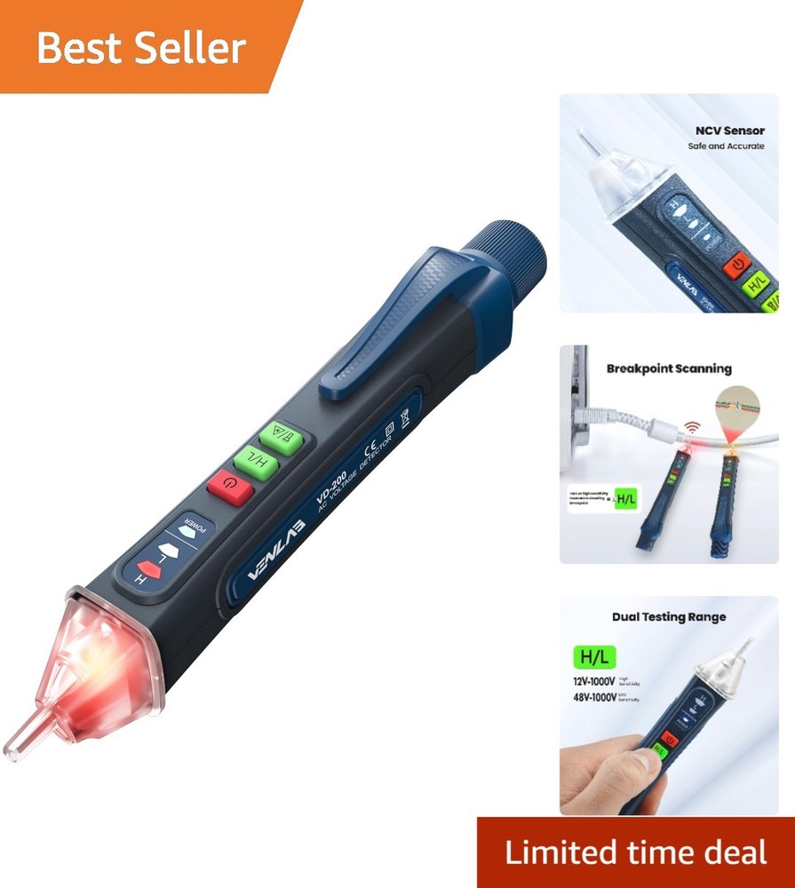 Versatile Voltage Sniffer with LCD Display - 12V-1000V & 48V-1000V Testing