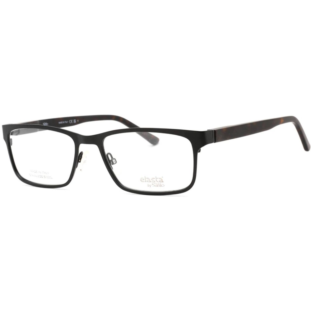 Elasta Men's Eyeglasses Matte Black Metal/Plastic Rectangular Frame E 3128 0003