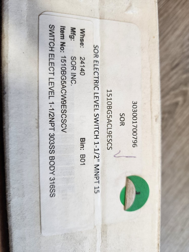 SOR Level Switch 1510B-G5A-C-W9-ES-CSCV Float Level Switch 110v