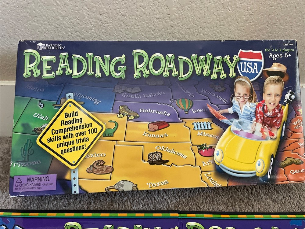 Learning Resources Reading Roadway Comprehension Board Game US Map Home School